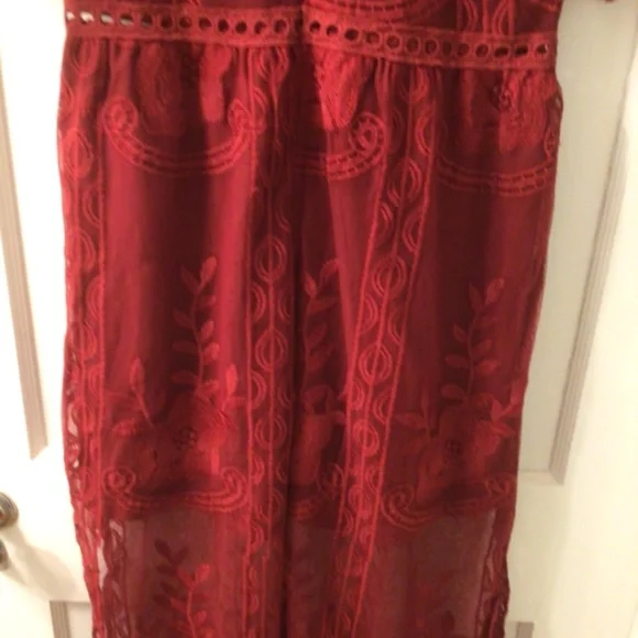 2xHP💝Merlot Lace Maxi Dress/Romper sz medium - Picture 16 of 16